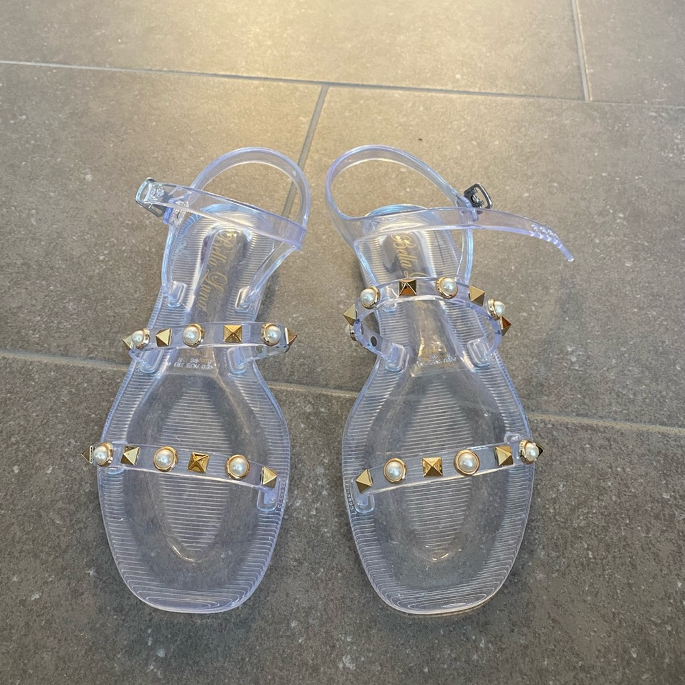 Studded jelly sandals size 8